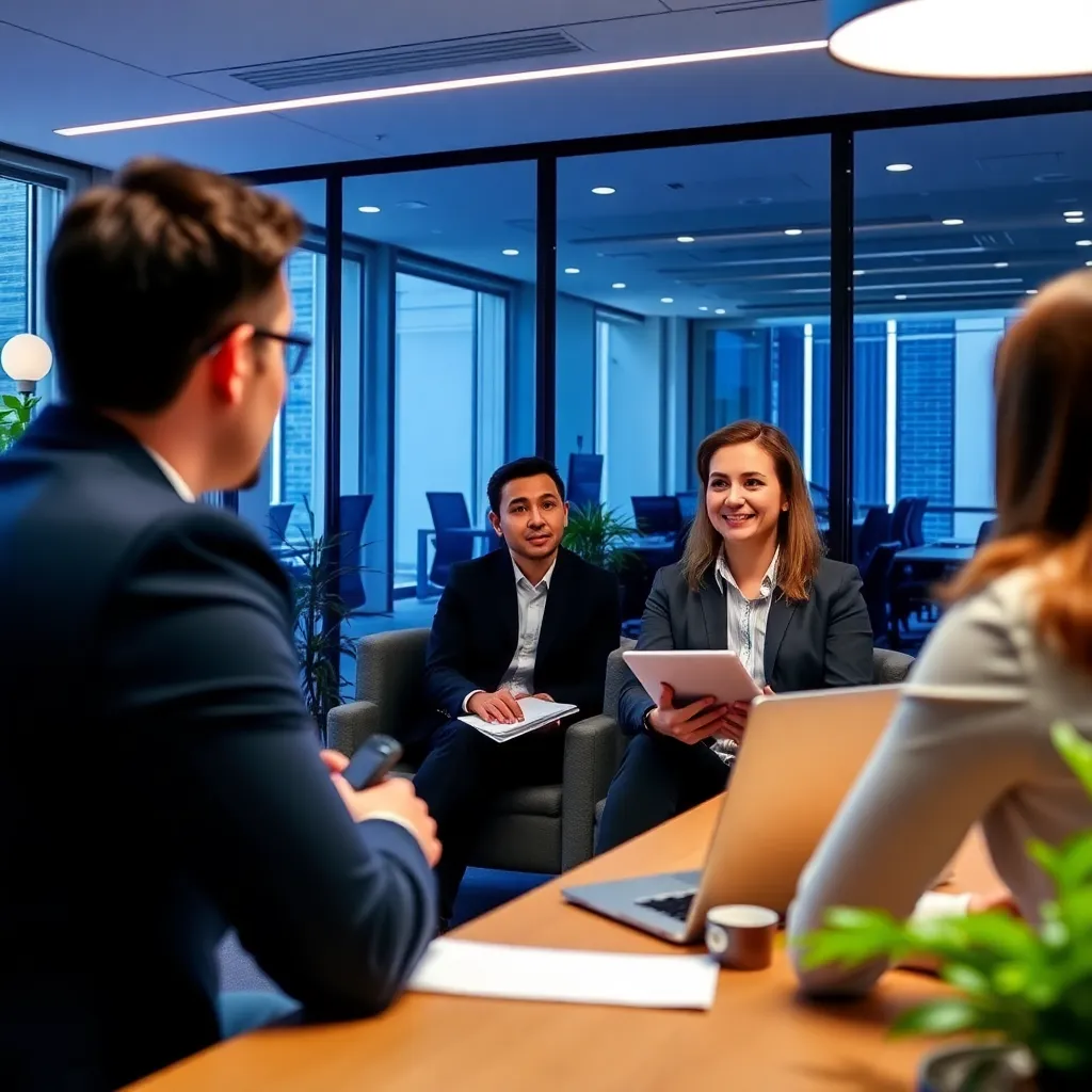 Professionele business consultant in gesprek met een ondernemer in Brussel